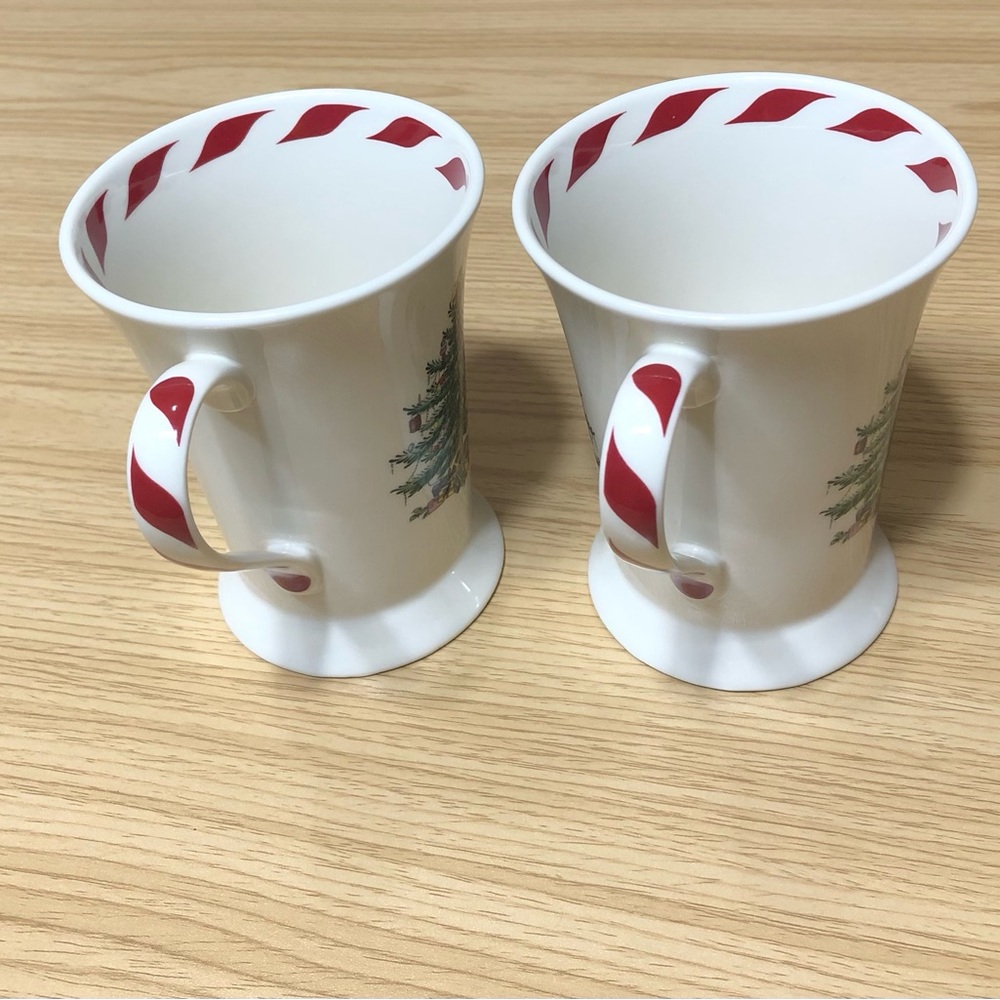 Spode Christmas Tree Mugs Set 13cmX9cm. - Picture 7 of 11